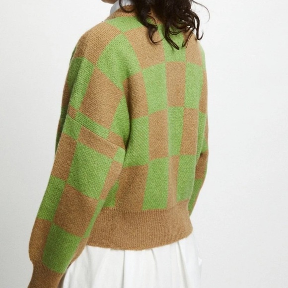 RITA ROW ELLEN CARDIGAN IN CAMEL + GREEN - Picture 5 of 7